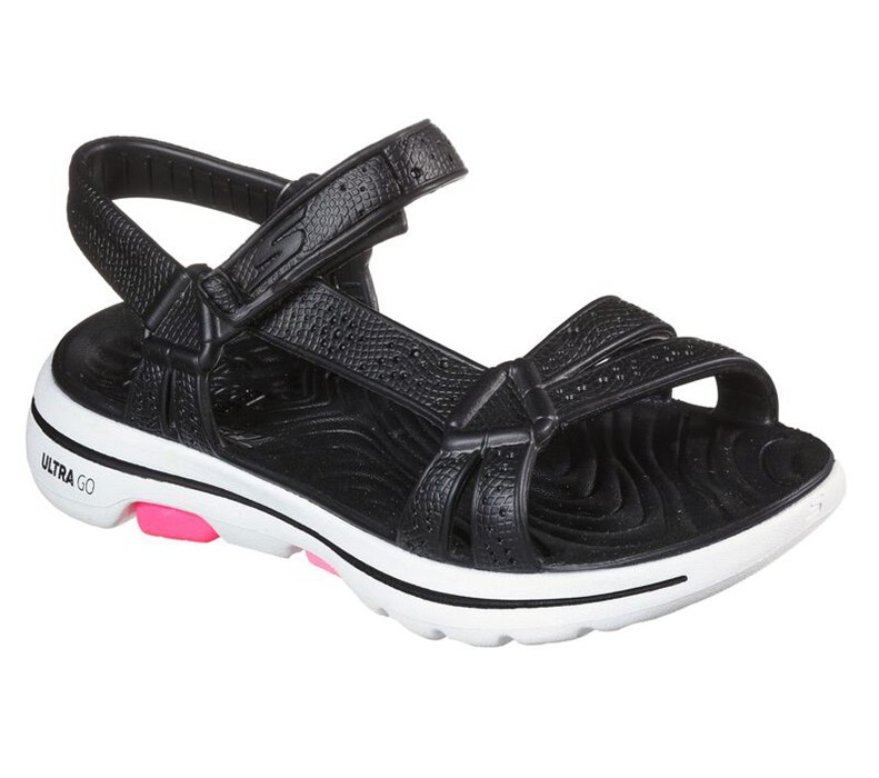 Skechers Dam Svarta/Vita Sandaler - Cali Gear: Gowalk 5 - Tahiti - Sverige (WTBOI-5421)
